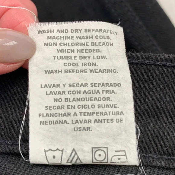 JORDACHE Vintage Y2K Black High Rise Tapered Leg Jeans No Stretch 13/14 Short - Picture 13 of 15